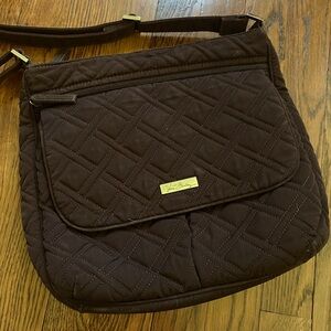 Vera Bradley Quilted Brown Crossbody Purse - Hipster Handbag  Zipper Pockets Bag